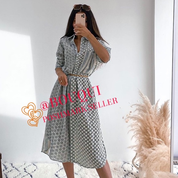 BLOGGER FAV ZARA PATCHWORK EMBROIDERED SHIRT DRESS - Picture 6 of 9
